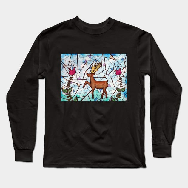 Folk Stag Long Sleeve T-Shirt by CAutumnTrapp